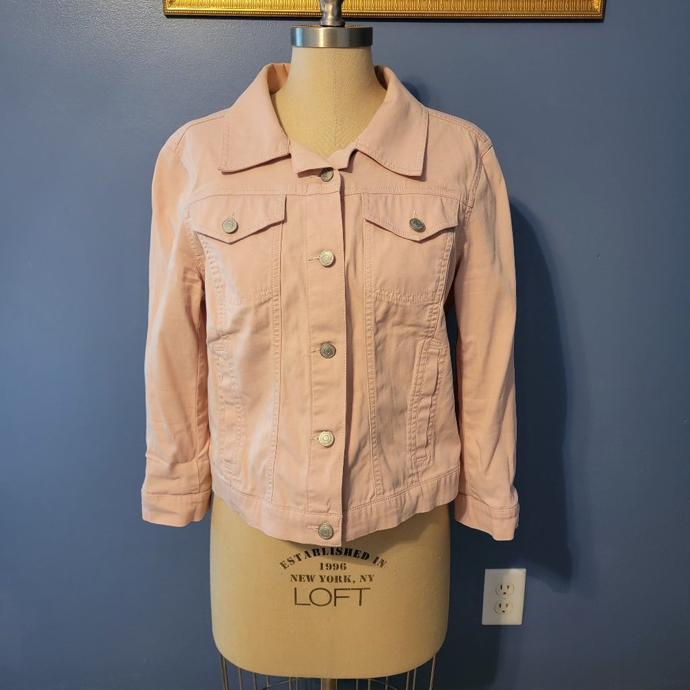 LOFT - Pink Denim Cropped Jacket